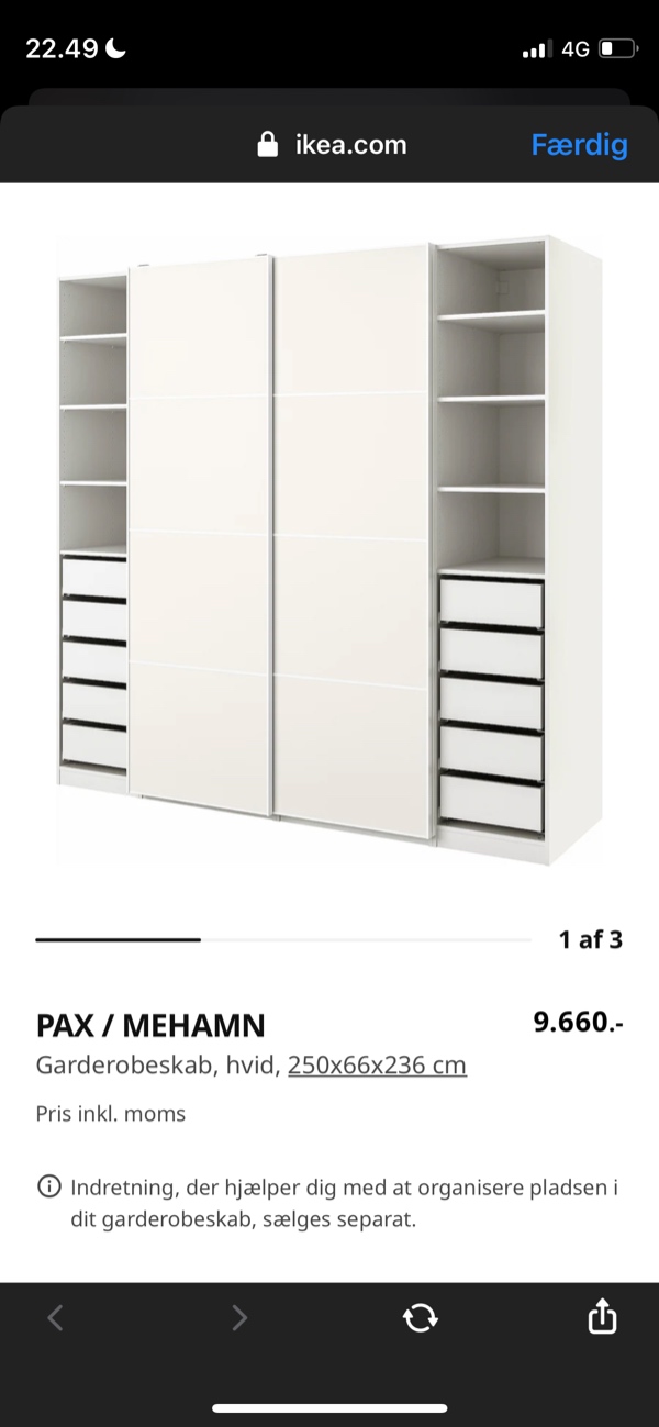 Pax garderobeskab med døre