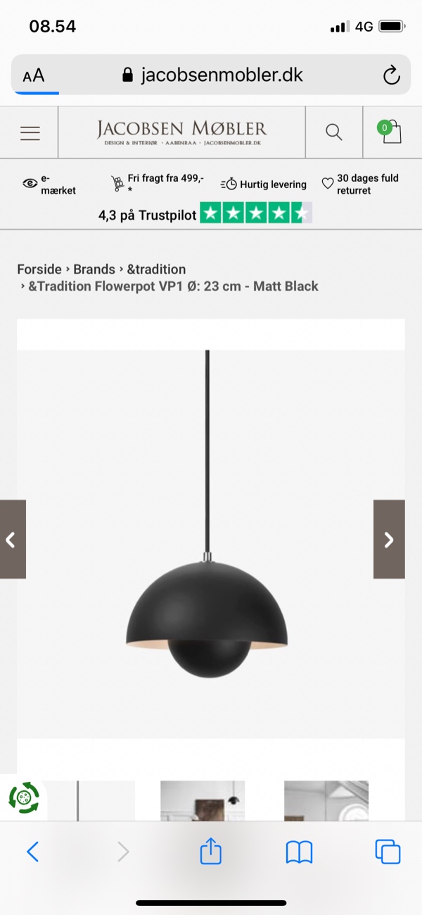 4 styks Lampe ophæng 