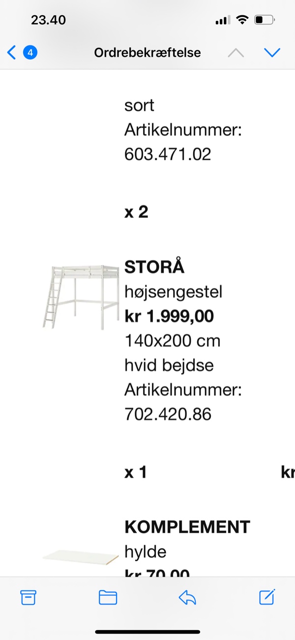 Samling af 5 pax skabe, en bestå reol og en storå højseng