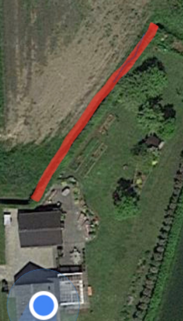 Beskæring af tjørnehæk. 70 cm af toppen.