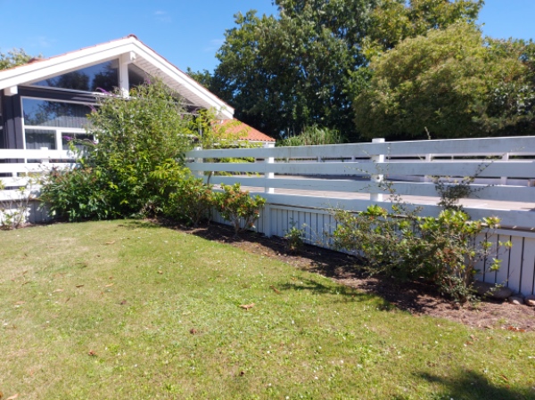 Beskæring af en stor og en lille sommerfugle busk og en stor laurbærbusk