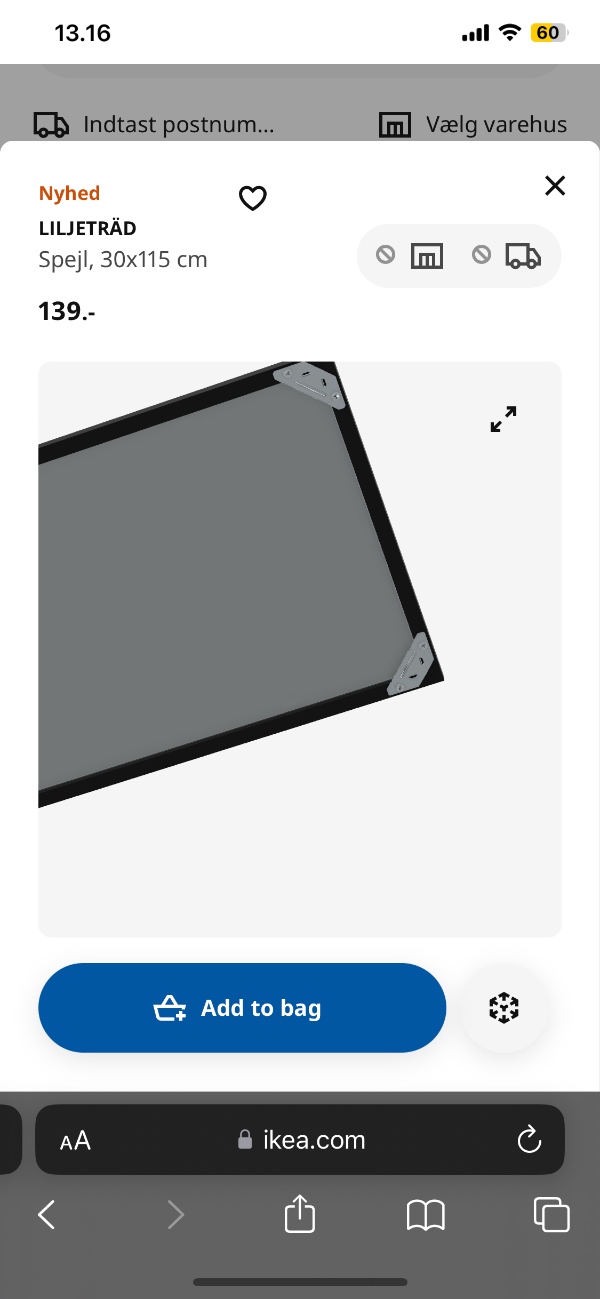 Jeg vil gerne have hjælp til at få sæt 5 spejle op