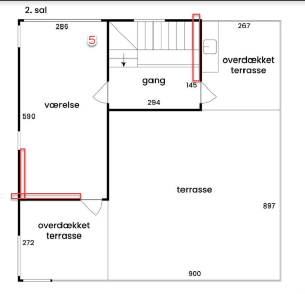 Male et hus indvendigt