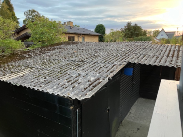 Udskiftning af ca 40 kvm garage eternittag