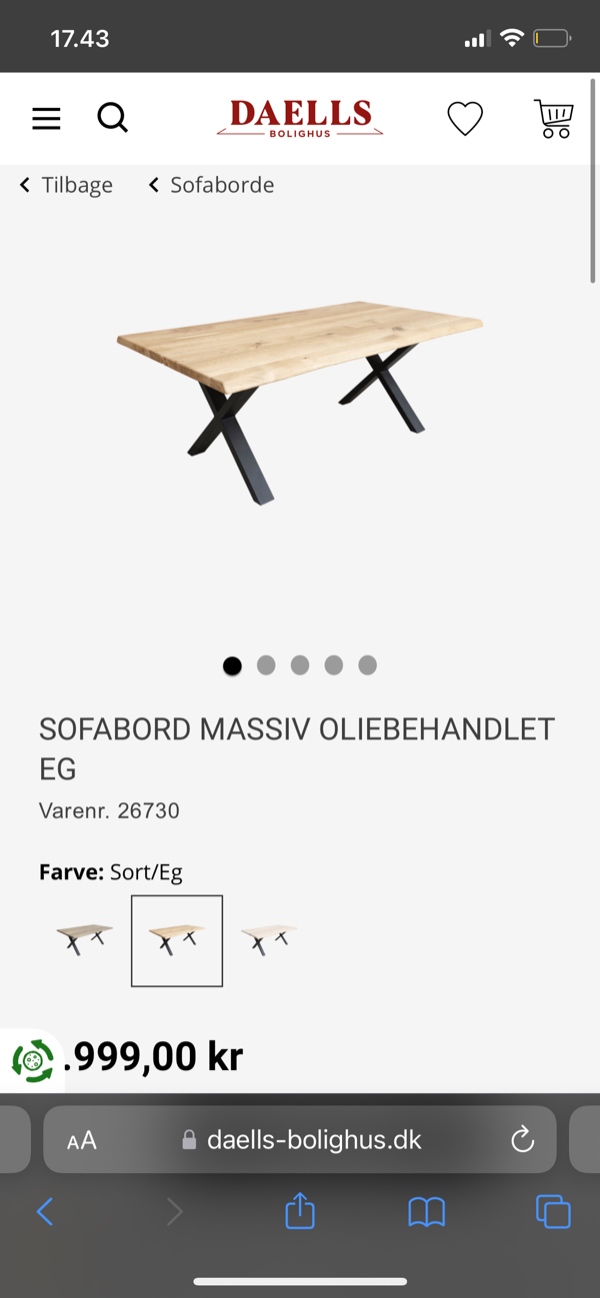 Montering af sofabord