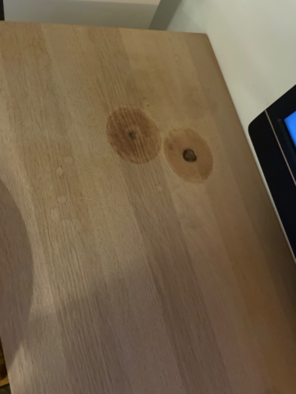 slebet bordplader og lakeret