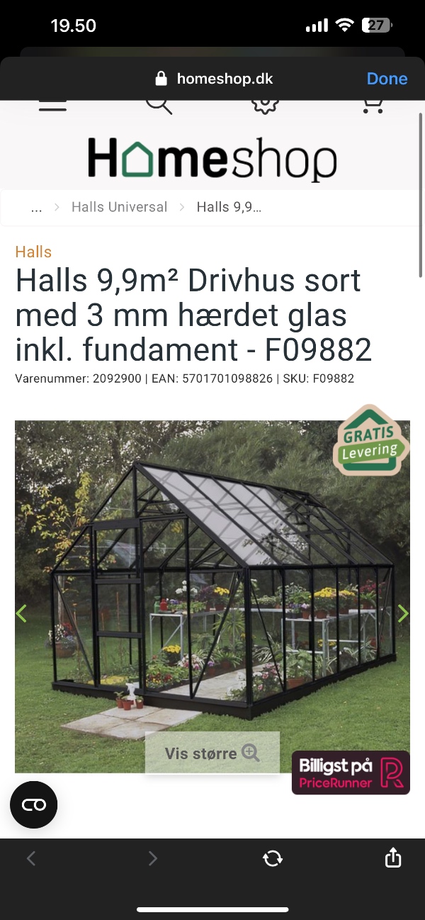 Stenfundament til drivhus