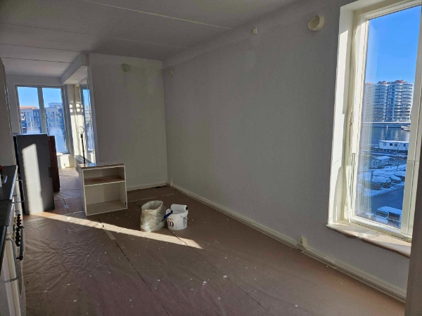 ¨male væg og paneler i lejligheden
