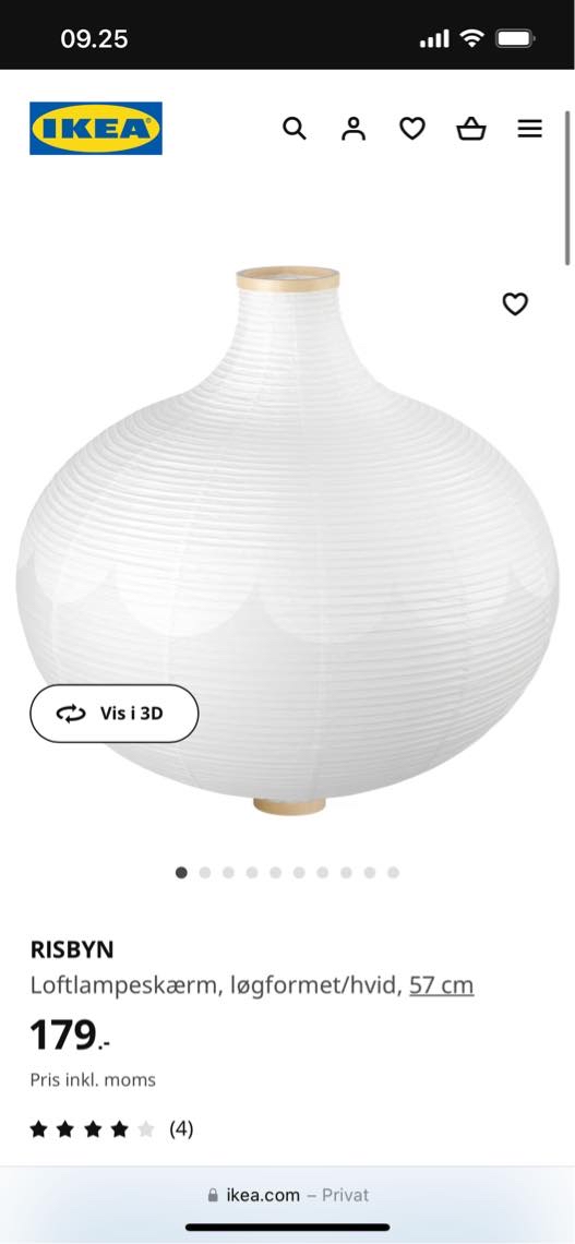 Opsætning og installering af fire lamper. Lamperne er købt i forvejen