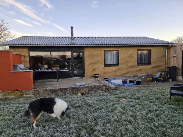 Monteret 18 (3x6)stk. solceller på eternittag 15 grader