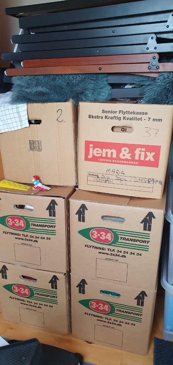 Flytning af enkelte små møbler og 8 flyttekasser fra Midtsjælland til Amager