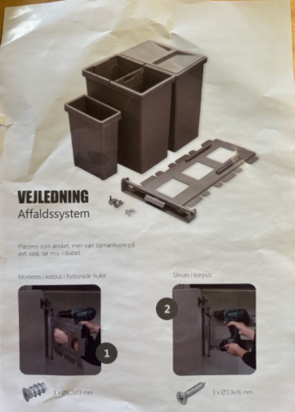 Opsætning affalds stativ