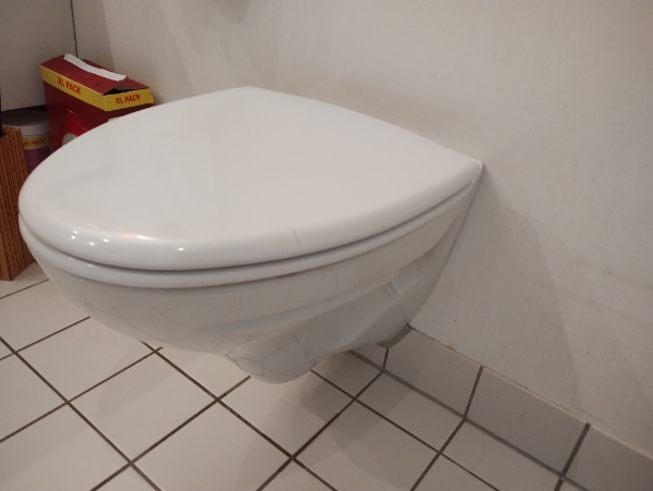 Udskiftning af væghængt toilet og cisterne.