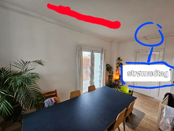 Opsætning af strømskinne med 2 pendler